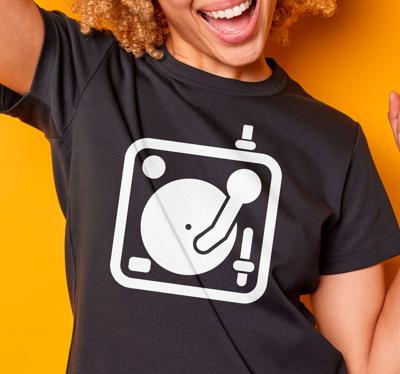 T-shirt muziek platenspeler