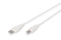 Digitus USB-kabel USB 2.0 USB-A stekker, USB-B stekker 1.80 m Beige Rond, Afgeschermd (dubbel) AK-300105-018-E - thumbnail