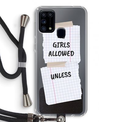 No Girls Allowed Unless: Samsung Galaxy M31 Transparant Hoesje met koord