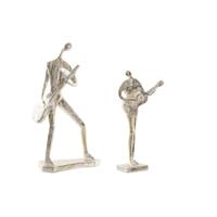 Decoratieve figuren DKD Home Decor 21 x 13 x 42 cm 17 x 7,5 x 33 cm Gouden Muzikant/Musicus (2 Stuks)