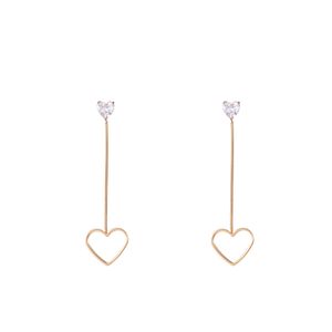 Day&Eve Oorbellen Double Heart Drop Goud