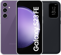 Samsung Galaxy S23 FE 128GB Paars 5G + Smart View Book Case Zwart - thumbnail