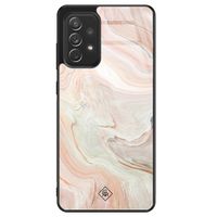 Samsung Galaxy A72 glazen hardcase - Marmer waves