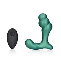 Ouch! by Shots Gestapelde Vibrerende Prostaatmassager met Afstandsbediening - Metallic Groen