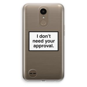 Don't need approval: LG K10 (2017) Transparant Hoesje