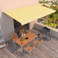 Luifel automatisch uittrekbaar 600x350 cm geel en wit