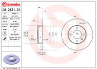 Remschijf BREMBO, Remschijftype: Massief, u.a. für Audi, VW, Seat - thumbnail