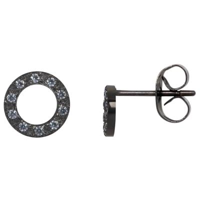 iXXXi Oorbellen Circle Stone 10 mm Zwart