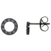 iXXXi Oorbellen Circle Stone 10 mm Zwart