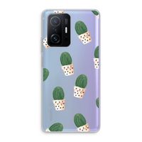 Cactusprint roze: Xiaomi 11T Transparant Hoesje