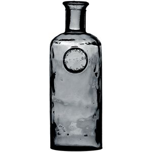 Bloemenvaas Olive Bottle - smoke grijs transparant - glas - D13 x H35 cm - Fles vazen