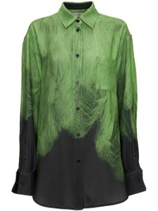 Victoria Beckham chemise en soie à motif abstrait - Vert