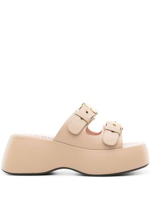 Moschino sandales Dolly 75 mm en cuir - Tons neutres