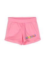 Moschino Kids short en coton stretch à logo imprimé - Rose - thumbnail