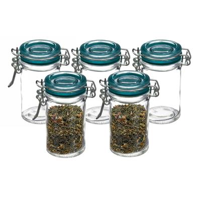 Inmaakpot/voorraadpot - 10x stuks - 60 ml - glas met beugelsluiting - weckpot