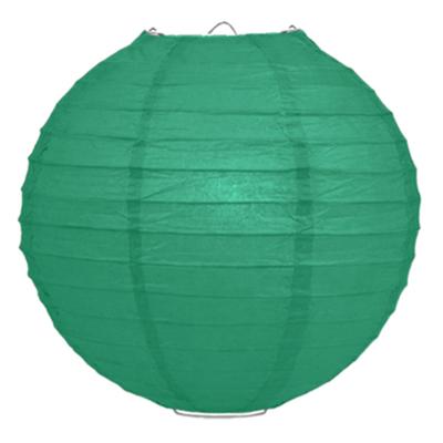 Luxe bol feest lampion - donkergroen - dia 25 cm - papier