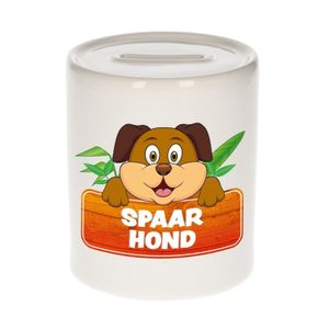 Vrolijke hond spaarpotten 9 cm