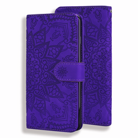 iPhone 15 Plus hoesje - Bookcase - Pasjeshouder - Portemonnee - Mandalapatroon - Kunstleer - Paars - thumbnail