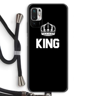 King zwart: Xiaomi Redmi Note 10 5G Transparant Hoesje met koord