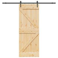 Schuifdeur met beslag 80x210 cm massief grenenhout