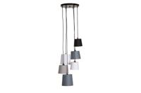 Hanglamp LEVELS 6 hanglampen linnen kappen zwartgrijs - 38821