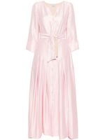 Baruni robe longue en soie à taille ceinturée - Rose