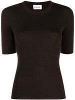 P.A.R.O.S.H. t-shirt nervuré en laine - Marron