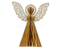Kerstornament Papieren Engel 20cm Zand