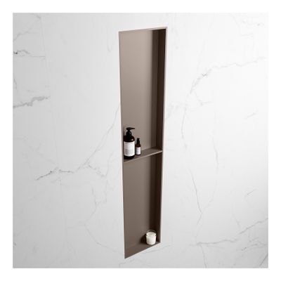 Wandnis Solid Surface Easy | In- en opbouw | 30x90x8 cm | 2 vakken | Smoke