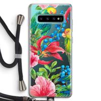 Papegaaien: Samsung Galaxy S10 Plus Transparant Hoesje met koord