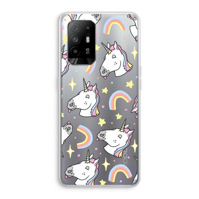 Rainbow Unicorn: Oppo A95 5G Transparant Hoesje
