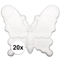 20x stuks piepschuim vlinders van 12,5 cm    -