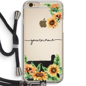 Zonnebloemen: iPhone 6 / 6S Transparant Hoesje met koord