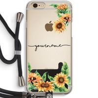 Zonnebloemen: iPhone 6 / 6S Transparant Hoesje met koord