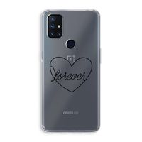 Forever heart black: OnePlus Nord N10 5G Transparant Hoesje