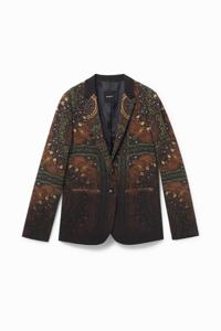 Boho-blazer met mandala's - BROWN - XL