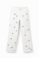 Cropped denim culotte Mickey Mouse - WHITE - 44