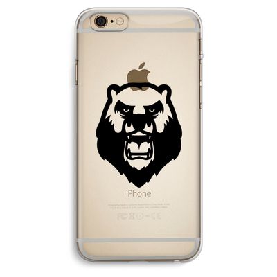 Angry Bear (black): iPhone 6 Plus / 6S Plus Transparant Hoesje