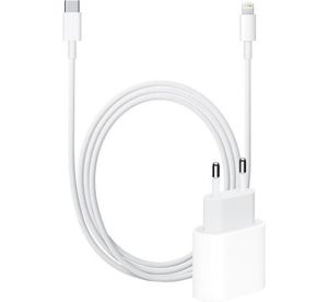 Bulkverpakking iPhone USB-C Fast Charger 20 Watt + USB-C naar Lightning kabel 2 meter