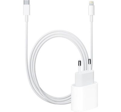Bulkverpakking iPhone USB-C Fast Charger 20 Watt + USB-C naar Lightning kabel 2 meter