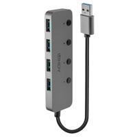 USB-HUB LINDY Zwart Grijs (1 Stuks)
