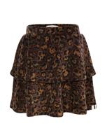 LOOXS Little winter velvet rok meisjes - bruin - luipaard