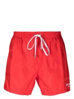 Balmain short de bain à logo imprimé - Rouge