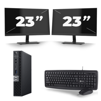 Dell Optiplex 7060 Micro USFF - Intel Core i7-8e Generatie - 16GB RAM - 256GB SSD - Windows 11 + 2x 23 inch Monitor Dell Optiplex 7060 Micro USFF - Intel Core i7-8e Generatie - 16GB RAM - 256GB SSD - Windows 11 + 2x 23 inch Monitor