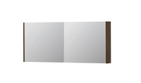 INK SPK1 spiegelkast met 2 dubbel gespiegelde deuren, stopcontact en schakelaar 140 x 14 x 60 cm, chocolate fineer