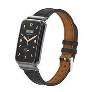 Classic leren bandje met case - Zwart - Xiaomi Smart band 7 Pro