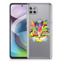 Motorola Moto G 5G Telefoonhoesje met Naam Cat Color