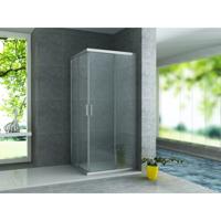 Douchecabine Aloni 80x80x195 cm | 2 Schuifdeuren | Helder glas | Chroom