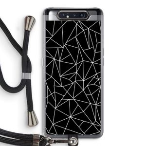 Geometrische lijnen wit: Samsung Galaxy A80 Transparant Hoesje met koord