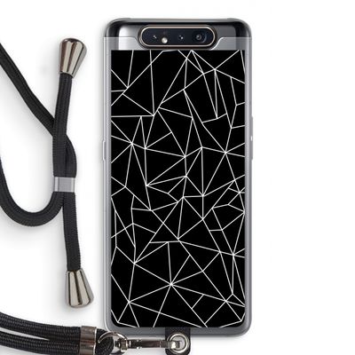 Geometrische lijnen wit: Samsung Galaxy A80 Transparant Hoesje met koord